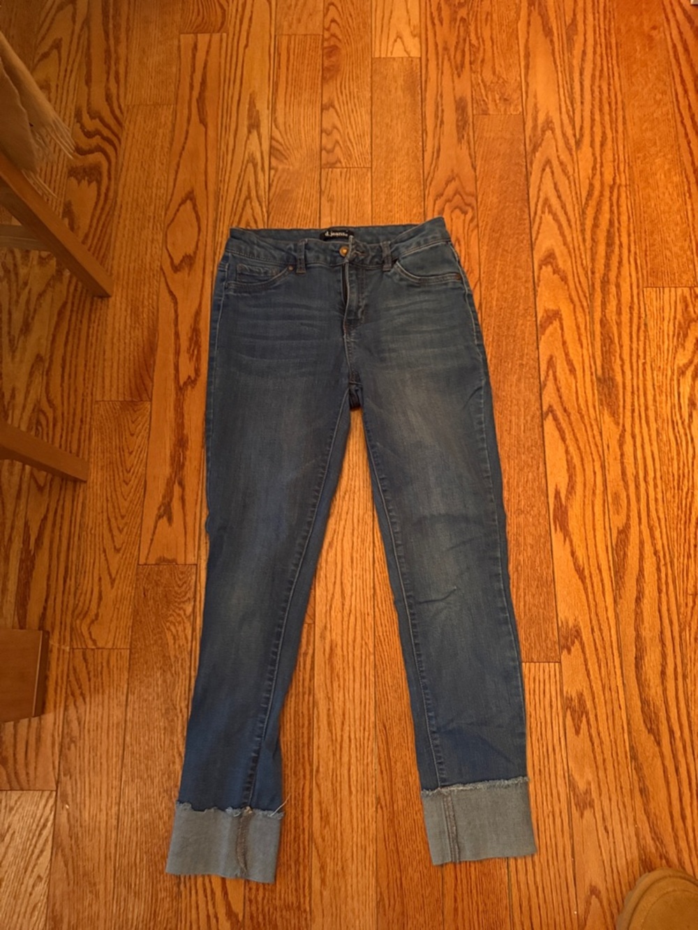 d. jeans Dark Blue Cuffed Ankle Jeans